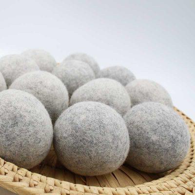 grey wool dryer balls
